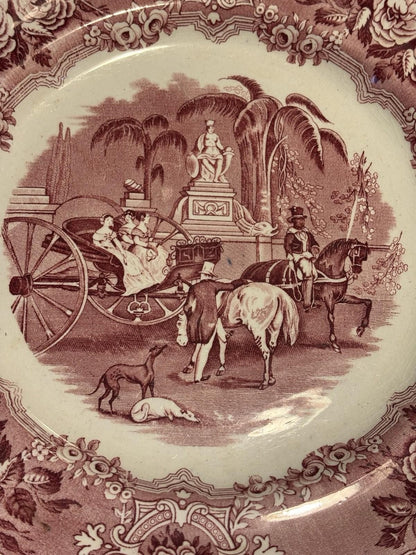 Antique 19th Century Transferware Plate Spanish Festivities 1798 George Jones
