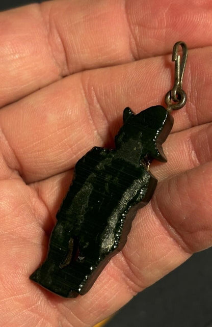 Vintage 1930s Green Bakelite Mexican Motif Charm / Pendant 1.75“ Long