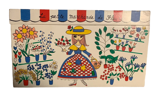 Vintage MCM French Motif Japan Wood Music Box Jewelry Box Parisian Paris