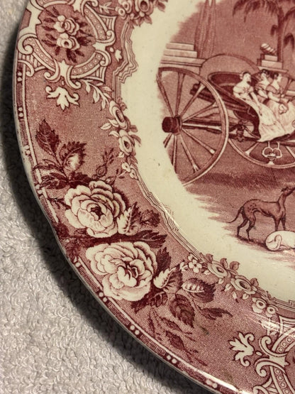 Antique 19th Century Transferware Plate Spanish Festivities 1798 George Jones