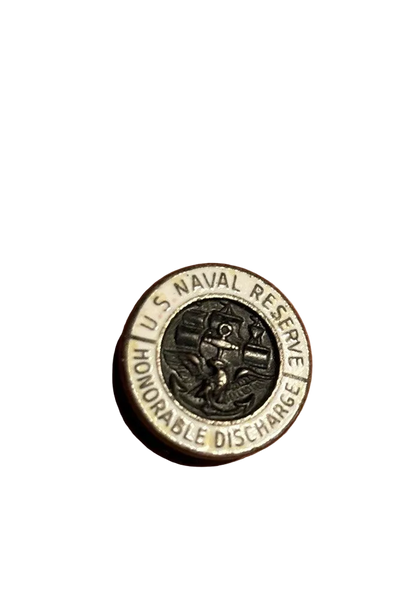 WWII US NAVAL RESERVE HONORABLE DISCHARGE Ruptured duck LAPEL BUTTON PIN NAVY